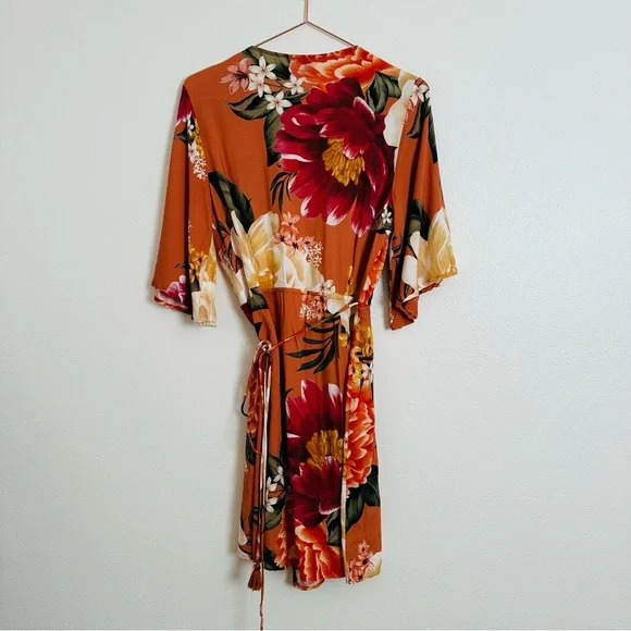 FARM Rio Carioca Wrap Mini Dress Boho Floral - Picture 7 of 10
